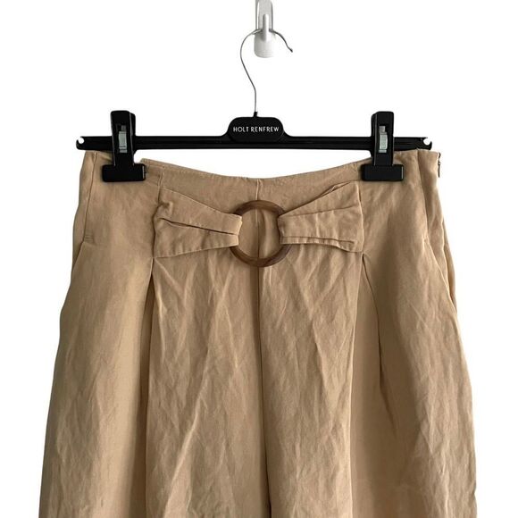 ZARA High Waisted Wide Leg Ankle Pants Camel Tan M - Picture 2 of 5